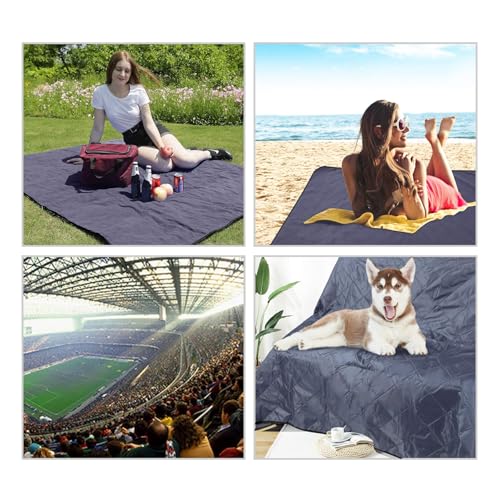 REDCAMP Large Waterproof Stadium Blanket for Outdoor Sports, Soft Warm Fleece Camping Blanket Windproof for Cold Weather, 79"x 59"Grey - color: Grey 79"x59"