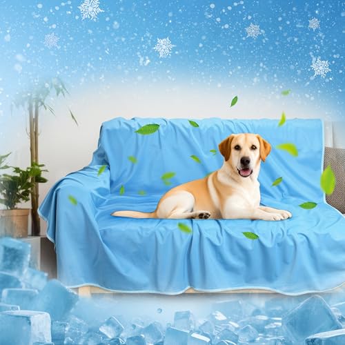 Kritter Planet Summer Lightweight Cooling Waterproof Dog Couch Cover - color: Blue/Blue, size: 50x60 Inches
