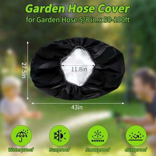 Garden Hose Reel Cover(5/8" x 80-150ft), Extreme Large Hose Cover for Outside, Waterproof, Sunproof & Dustproof Protection, Heavy Duty Oxford Fabric, Protect Your Garden Outdoor Hose