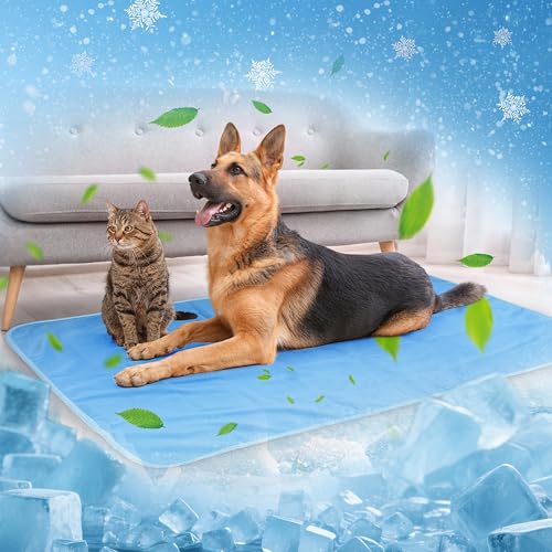 Kritter Planet Small Cooling Pad for Dog, Waterproof Cooling Pet Mat for Summer, Lightweight Cooling Outdoor Mat, Reversible Furniture Cover Couch, 20 x 30 inch, Blue - color: Blue/Blue, size: 30x20 inches