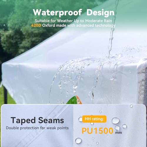 COBIZI 10x15 Heavy Duty Pop Up Canopy Tent with 4 Sidewalls Thicken Frame, Commercial Easy Up Outdoor Wedding Party Tents, All Season Waterproof Windproof with Stakes Sandbags Ropes Bag, White - color: White, size: 10x15