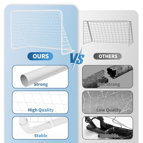 Portable Soccer Goal, Foldable Pop-Up Backyard Soccer Net with Frame and Carry Bag, Football Training Equipment Practice Training Goals for Kids & Adults, Easy Setup - size: 6x4FT(White)