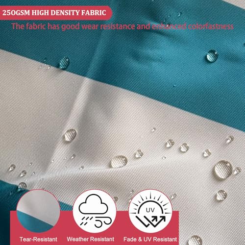 Chaise Lounge Cushions Outdoor 72x21x4 Inch, Patio Lounger Chair Cushion with Removable Cover, Fade Resistant Replacement Pad for Outdoor Furniture (Lake blue and white stripes, 72x21x4 inch) - color: Lake Blue and White Stripes