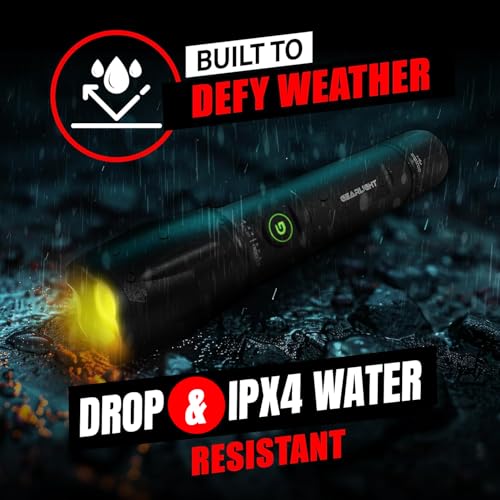GearLight S1000 LED Tactical Flashlight - High Lumens, USB-C Fast Charging, Dual-Button, IPX4 Water-Resistant, Pocket-Sized for Camping & Emergencies with Batteries - 2 Pack, (Rechargeable) - color: 2 Pack, (Rechargeable)