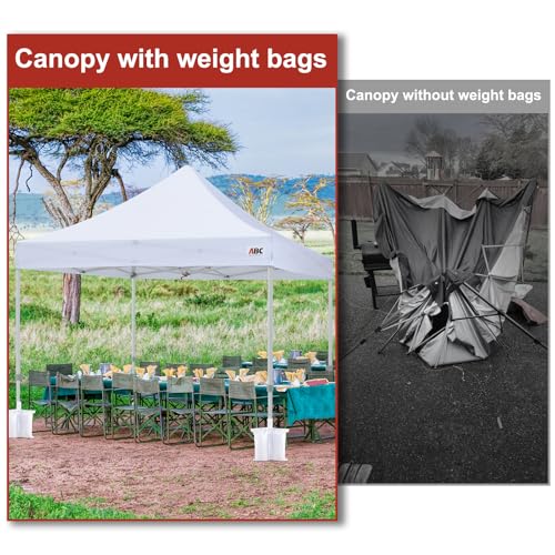 ABCCANOPY Canopy Weights 120 LBS Tent Sand Bags,4-Pack White (Without Sand) - color: White, size: 120 LBS