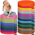 Timgle 25 Pcs Floor Cushions 15 Inch Flexible Seating Bulk Foam Floor Seats Pillows Portable Seating with Handles for Home(Round) - style: Round