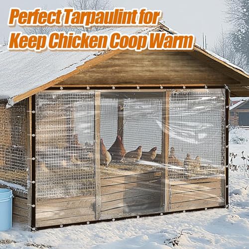 Clear Tarp, 5 X 6.6 FT Heavy Duty Transparent Tarps Cover, Clear Waterproof Tarp for Outdoor Garden, Chicken Coop, Porch, Tent, Camping Plant Protection - size: 5 X 6.6 FT