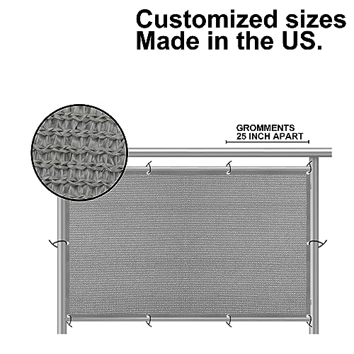 Eden's Decor Balcony Privacy Screen Grey 2'6"x 7' Cover Mesh Windscreen Weather-Resistant UV Protection for Backyard Deck, Patio, Balcony, Pool, Porch, Fence, Railing, Gardening - color: Gray, size: 2'6"x 7'