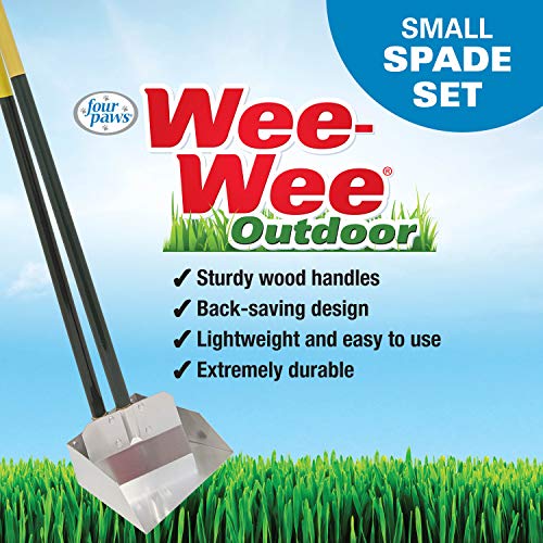 Four Paws Stainless Steel Long-Handled Dog Pooper Scooper Spade & Pan 2 Piece Set, Pet Waste Pickup Tool, 38" x 7" - size: Small, 7" x 7" x 38", style: Spade & Pan Set