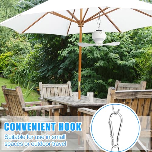 Aurelema 2 Sets Camping Fan with Star Projector 3 in 1 Rechargeable Ceiling Fan with LED Lantern Portable Tent Fans for Camping Hanging with Remote Control Outdoor Camping RV Essentials Indoor Decor