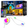 300FT Permanent Outdoor Lights, Smart RGB Eaves Lights with App/Remote Control, LED IP67 Waterproof Outdoor Lighting for Halloween Christmas Holidays Daily Party House Roof Lighting - size: 300FT