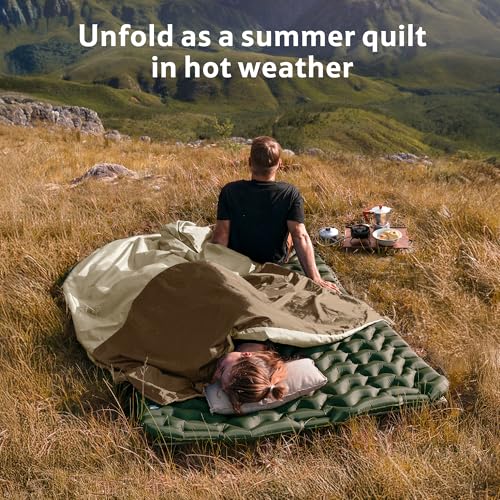 Naturehike Lightweight Compact Sleeping Bag, 59℉/32℉ Envelope Ultralight Backpacking Sleeping Bag Portable, Waterproof with Compression Sack for Cold&Warm, Camping, Traveling, Hiking - color: Brown