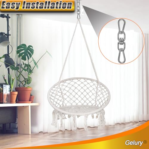 2 Pack Swing Swivels, 304-Stainless Steel Swivel Ring, Heavy Duty Double Ended Swivel Eye Hook with Snap Hooks, Swing Spinner Hanger for Web Tree Swing, Hammock - color: Silver, size: M8 x 2Pack