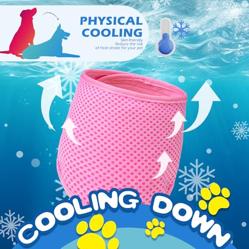 EXPAWLORER Dog Cooling Bandana - 2 Pack Instant Cooling Dog Bandanas, Chill Out Pet Cool Scarf Summer Essentials Ice Neck Cooler Wrap, Prevent Sunstroke for Small Medium Large Dogs, Pink Blue L - color: Pink & Blue, size: Large