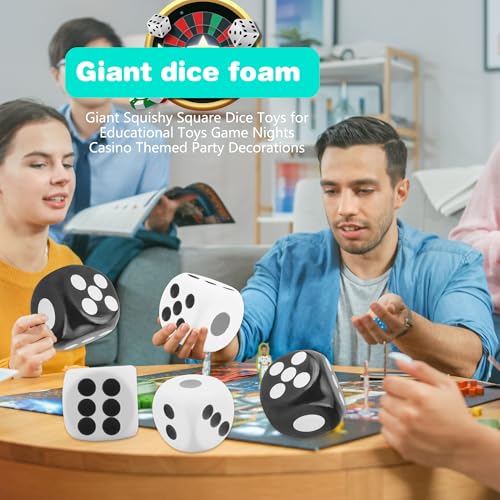 2 Pieces 6 Inches Large Foam Dice Set Giant Foam Dice Soft Dot Dice Toy for Family Educational Toys Parent Child Board Games Nights Casino Themed Party Decoration (Color Set 2) - color: Color Set 2