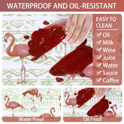 Fitted Waterproof Picnic Table Cover with Bench Covers Heavy Duty Elastic Outdoor Camping Tablecloth for 6 Foot Rectangle Tables Summer Rv Accessories Patio Garden Road Trip Essentials Gifts - color: Pink Flamingo, size: 72" x 30" (Rectangular)