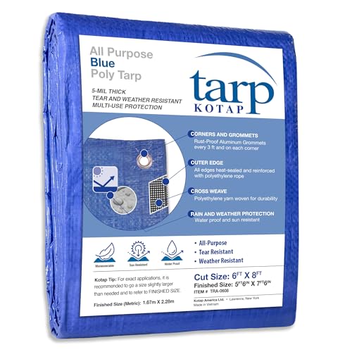 Kotap Poly Tarp, Blue - color: Blue, size: 6 x 8-Foot
