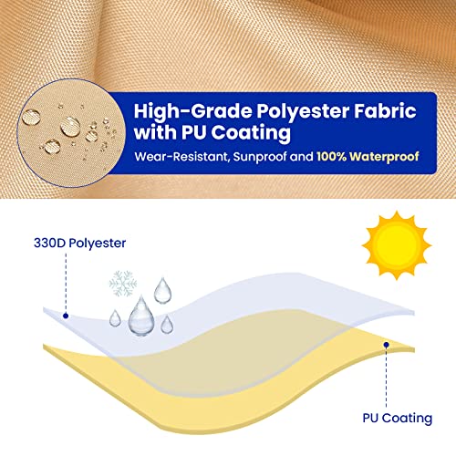 Tangkula Patio 3-Seater Waterproof Outdoor Deep Sofa Cover with Padded Handle & Click-Close Straps, Air Vent, Heavy Duty PU Couch Cover, 77" W x 43" D x 29.9" H - size: 77" W x 43" D x 29.9" H