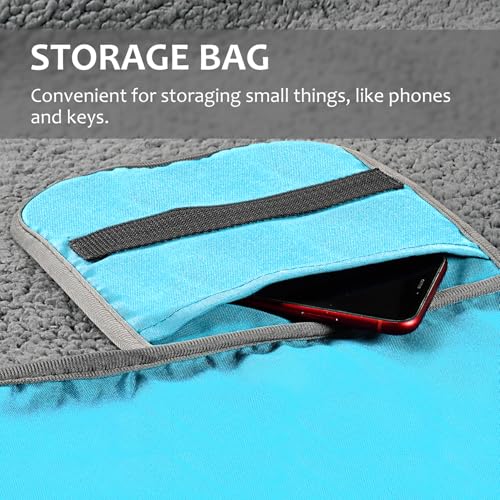 Tirrinia Large Waterproof Outdoor Blanket, Soft Warm Windproof Stadium Blanket with Sherpa Fleece and Foldable for Outdoor Sport, Baseball, Football, Beach, Concerts, Car - color: Aqua Grey, size: 59" x 79"