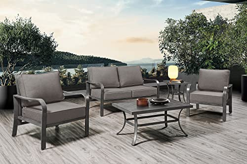 ARTPLAN Deep Seat Outdoor Patio Chair Cushions,2-Piece Seat and Back Cushion Set 24x24x6 and 18x24 Inches,Square, Grey - color: Grey