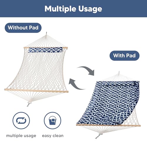 SUNCREAT Hammocks Replacement Hammock for Stand, 475 lbs Capacity, Two Person Backyard Hammock with Pad for Outside, Dark Gray Pattern - color: Dark Gray Pattern