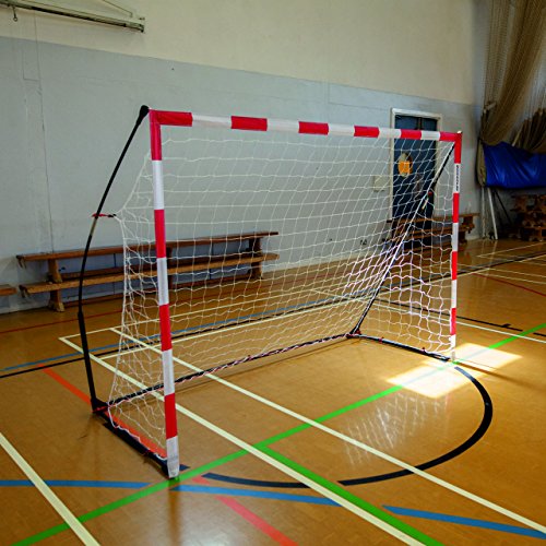 QUICKPLAY Portable Official Handball Goal 3x2m – with Weighted Base & Rubber Feet Based on KICKSTER Technology – Quick Setup for Indoor Training – Includes Carry Bag - style: 2.4 x 1.7M