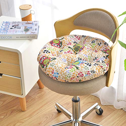 vctops Bohemian Soft Round Chair Pad Garden Patio Home Kitchen Office Seat Cushion Owl Diameter 16" - color: Owl, style: Diameter 16 Inch