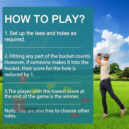 FINCOME Golf Yard Bucket Games 6 Holes Golf Practice Game with Flag, Golf Chipping Game for Kids and Adults Outdoor Indoor Park, Beach, Backyard, Lawn - size: 6 SET