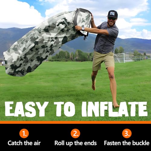 AlphaBeing Inflatable Lounger Beach Chair Accessories, Air Sofa Hammock Inflatable Couch for Camping Backyard Lakeside with Compression Sacks, Ideal Outdoor Gifts for Adults - color: URBAN CAMO