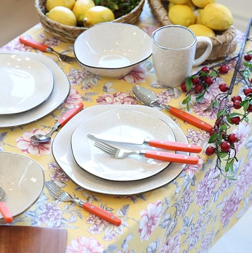 ANNOVA Silverware Set, Retro/Rivet Colorful Stainless Steel Tableware Kitchen Flatware Set Utensils, Includes Dinner Knives, Forks, Spoons, Salad Forks & Dessert Spoons (Orange, 20 Pieces) - color: Orange, size: 20 Pieces