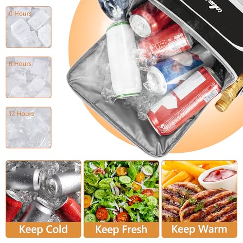Cooler Backpack, 40 Cans Insulated Lunch Backpack Picnic Backpack for Men&Women, Durable Cooler Bag with 2 Leak Proof Compartments for Picnic, BBQ Camping, Lunch, Beach, Hiking, Black - color: Black