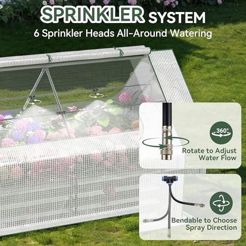 Lineware Raised Garden Bed with Self-Watering System, 6x3x1 ft Elevated Planter Boxes Outdoor with PE Cover, Galvanized Raised Beds for Gardening,Vegetables,Flowers, Backyard, Patio - size: 6x3x1 ft