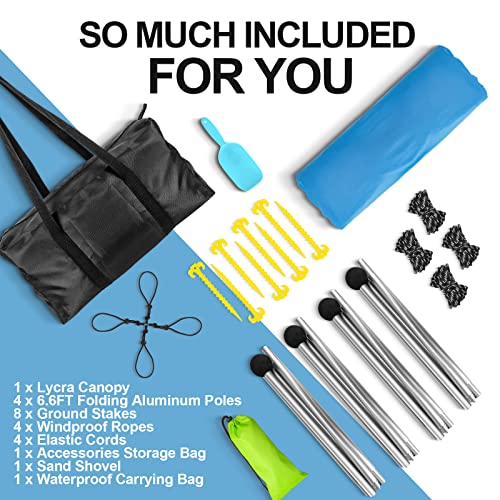 Buheco Beach Tent Pop Up Shade 10x10ft Beach Canopy Sun Shelter UPF50+ with 4 Foldable Poles-Portable Carrying Bag-Sand Shovel-Ground Pegs-Windproof Ropes for Outdoor Family Camping-Fishing- Picnic - color: Coconut Tree, size: 10x10FT 4 Pole