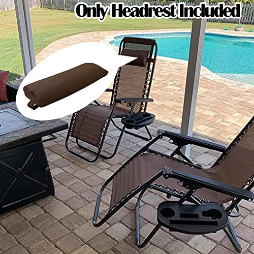 Zero Gravity Chair Set of 2 Replacement Pillow Headrest with Elastic Band, Universal Soft Removable Padded Cushion Head Pillow for Zero Gravity Lounge Chair, Folding Patio Lawn Recliner Chair, Brown - color: Brown, size: 2 Pack