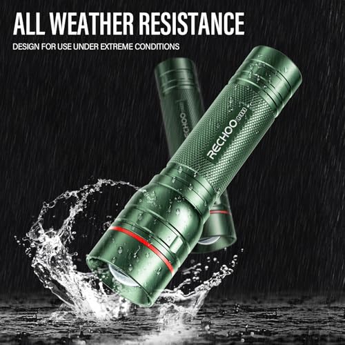 Rechargeable Flashlights High Lumens, G1000 Super Bright Flash Light, Small Zoomable LED Flashlight with 3 Lighting Modes, Portable Tactical Flashlight for Camping Essentials (Battery Included)-Green - color: Green, size: 1 Pack