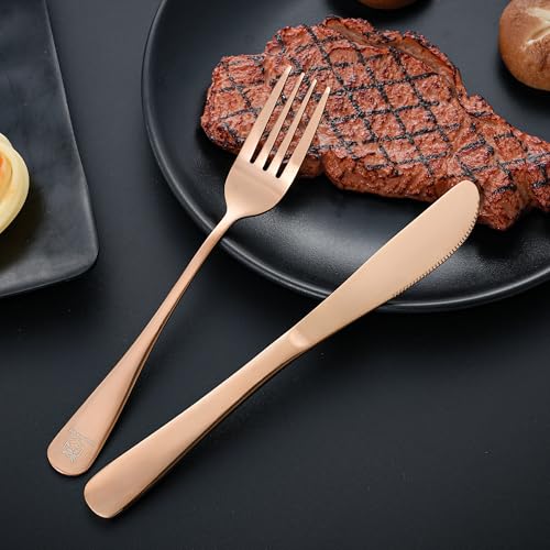 Boulder Bee Travel Utensils Set | Reusable Camping Cutlery Set | Stainless Steel Flatware Set | Portable Silverware Set with Case | Includes Knife/Fork/Spoon/Chopsticks/Cleaning Cloth/Case (Rose) - color: With Chopsticks-Rose