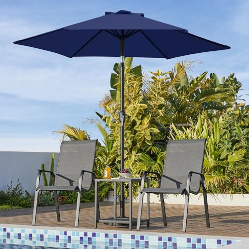 Yaheetech 2 Pack 7.5FT Outdoor Patio Umbrella Outdoor Table Umbrella w/Push Button Tilt & Crank, Yard Sun Shade UV Protection Waterproof for Pool, Market, Terrace, Beach, Outdoor Restaurant, Navy Blue - color: Navy Blue, size: 7.5FT