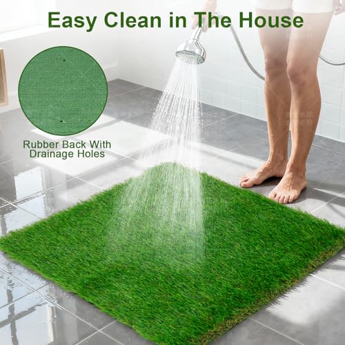 Washable Artificial Grass Pads for Dogs, 2-Pack 23x23 inch Reusable Turf Mats, Realistic Grass for Indoor Puppy Potty Training. - size: 2PCS | 23*23