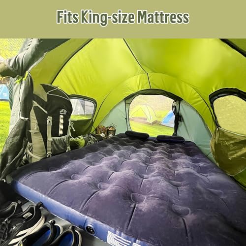 Night Cat Pop-up Camping Tent: 2 Person Tent Waterproof Instant Easy Setup Family Tent - color: Dark Green, size: 3-4 Persons (11.8x7.5x4.3 ft)