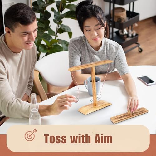 Yes4All Ring Toss Wall Game/Indoor & Outdoor Game for Adults, Camping, Party - color: D. Brown walnut