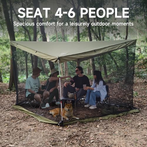 Hammock Screen House with 2 Openings, Lightweight Camping Tarp Tent Mosquito Net for Camping, Picnics, Backyard and Backpacking - color: Screen House-army