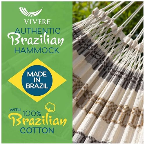 Vivere Authentic Brazilian Luxury Hammock - 450 lb Capacity (Costa) - color: Costa
