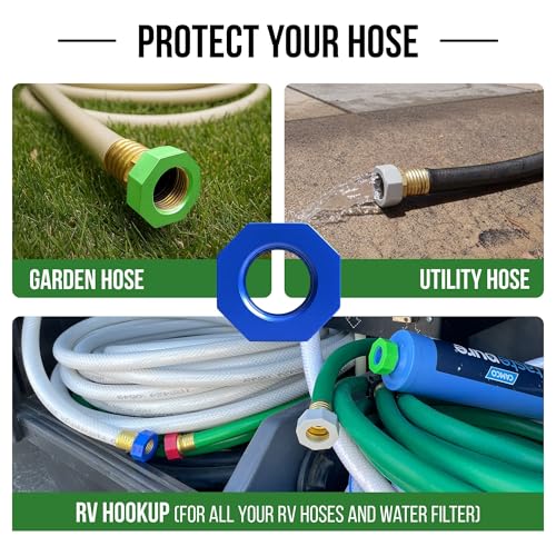 | Open End Garden Hose Thread Protector Cap – Colored Plastic End Cap for 3/4″ Threads - Leak-Free, Crush-Resistant Female End Plug – Protects Threads When Not in Use (4-Pack) - color: RV Edition (Multi-colored), size: 4 Pack