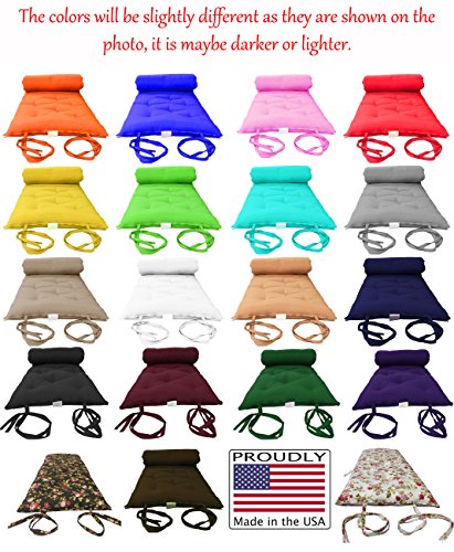 D&D Futon Furniture Cotton/Foam Floor Rolling Futon Mattresses, Yoga Meditation Mats, Black (Twin 3 x 39 x 80)