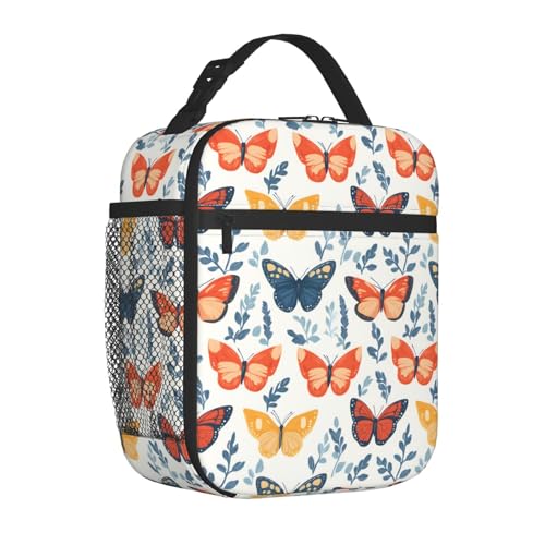 Butterfly Lunch Box for Women Kids Girls Men Insulated Lunch Bag Lunchbox Adults Lunch Tote Bags Reusable Cooler for Work Office School Picnic Travel - color: Butterfly01