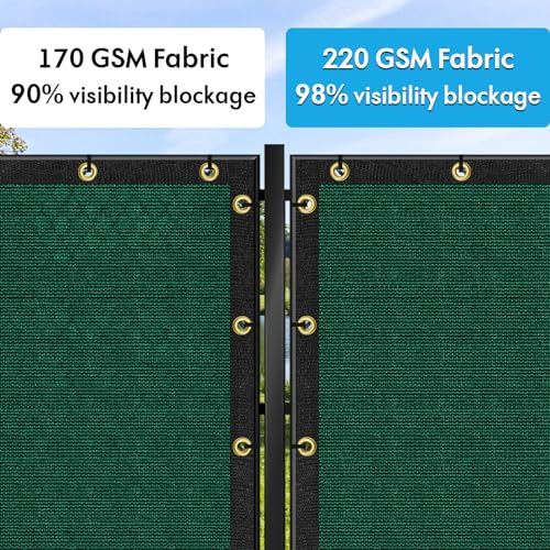 UPGRADE Privacy Fence Screen 3x3ft Commercial 220GSM Fence Panel with Brass Grommets Heavy Duty Perfect for Outdoor Backyard,Customizable,Dark Green - color: Dark Green, size: 3'x3'Customized