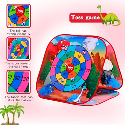 Bean Bag Toss Game Sets for Kids-3-in-1 Corn Hole Games for Kids,Kid Cornhole Game Set,Outside Backyard Outdoor Indoor Party Family Bean Bags Kid Tossing - color: Dinosaurs