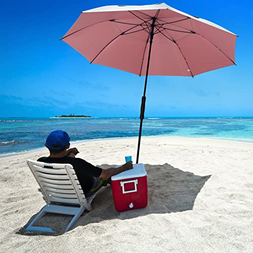 G4Free Vented UV Golf/Beach Umbrella 68" Arc, Auto Open Oversize Extra Large Windproof Sun Shade Rain Umbrellas - color: Silver/Pink