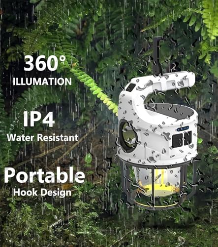 LED Camping Lantern, 500LM Rechargeable Electric Lantern for Outdoor Recreation | Solar & USB Powered Tent Light with Power Bank | IPX4 Waterproof Survival Gear for Camping, Hiking, & Home Emergency