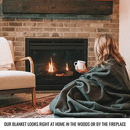 Arcturus Military Wool Blanket - Warm, Thick, Washable - Great for Outdoors, Camping, Stadium Blanket, Picnics, Travel - Car & Bushcraft Survival Kits - color: Olive Green